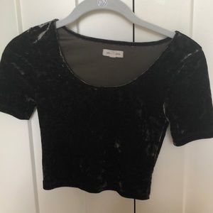 Urban Outfitters Brown Velvet Crop Top